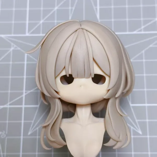 ベージュミディアムウェーブヘアパーツ — 未塗装素体